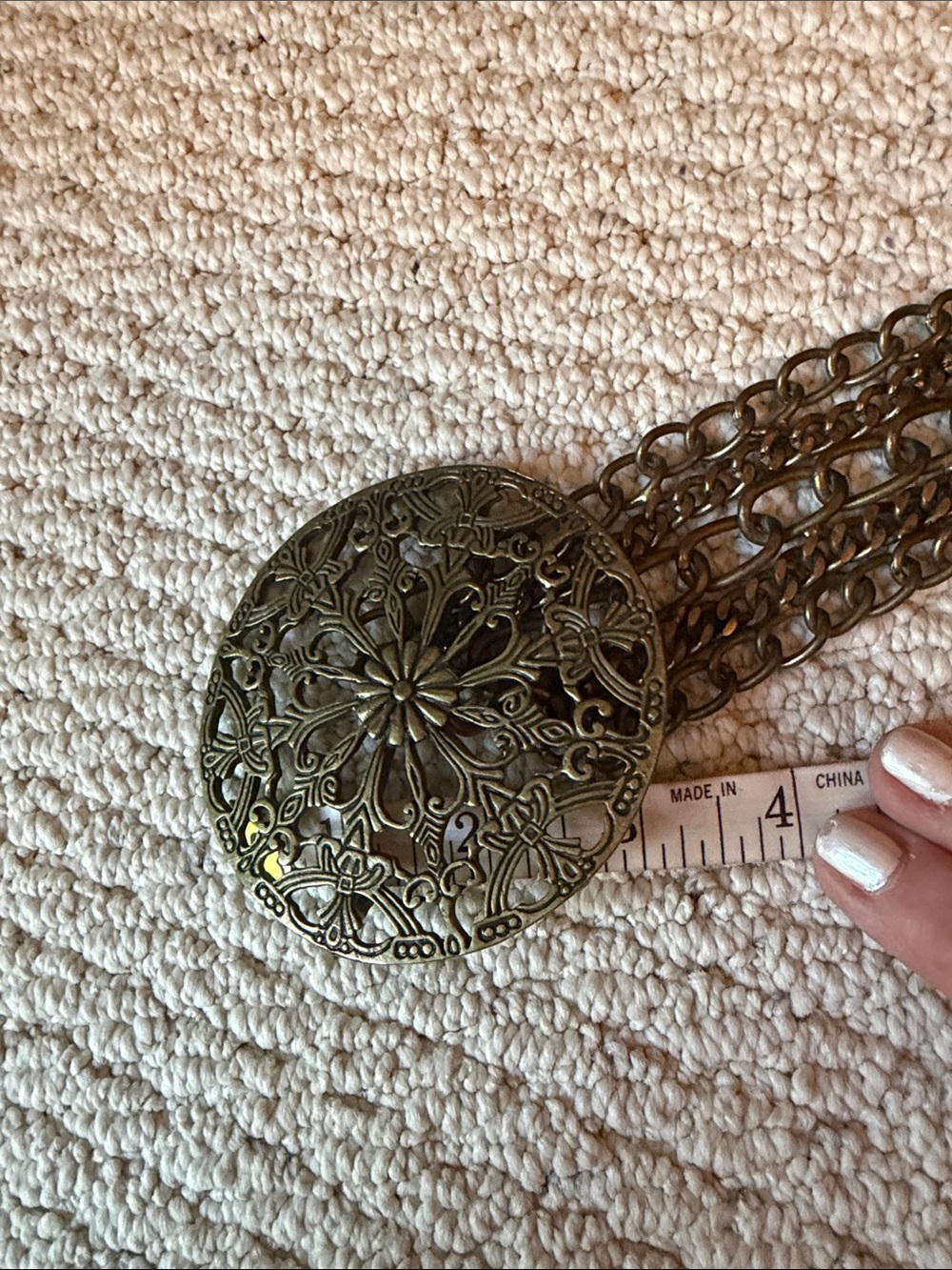 Vintage-Inspired Multistrand Filigree Chain Belt - Antique Gold - Picture 8 of 12